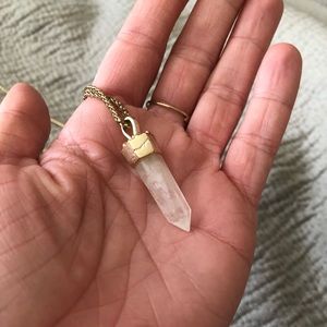 Kendra Scott gold long necklace with crystal